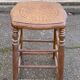 Vintage square stool made of solid wood from the 19th century, 55cm.