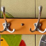 Portemanteau vintage en Formica orange - 4 crochets