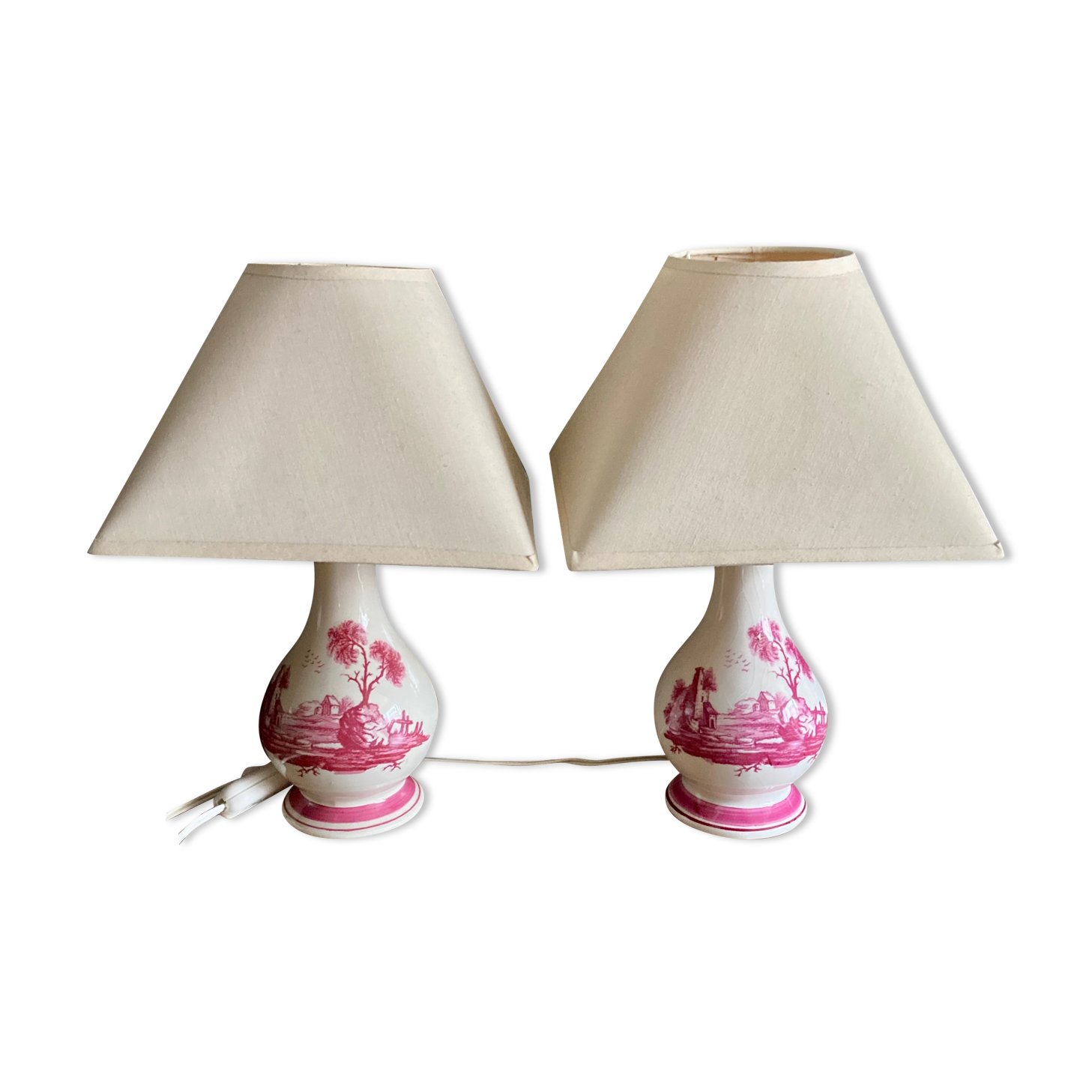 Pair of bedside lamps