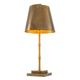 Pair of patinated brass table lamps with bamboo decoration.