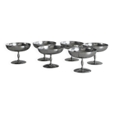 6 coupelles sur pied en inox mat