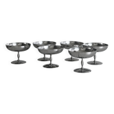 6 coupelles sur pied en inox mat