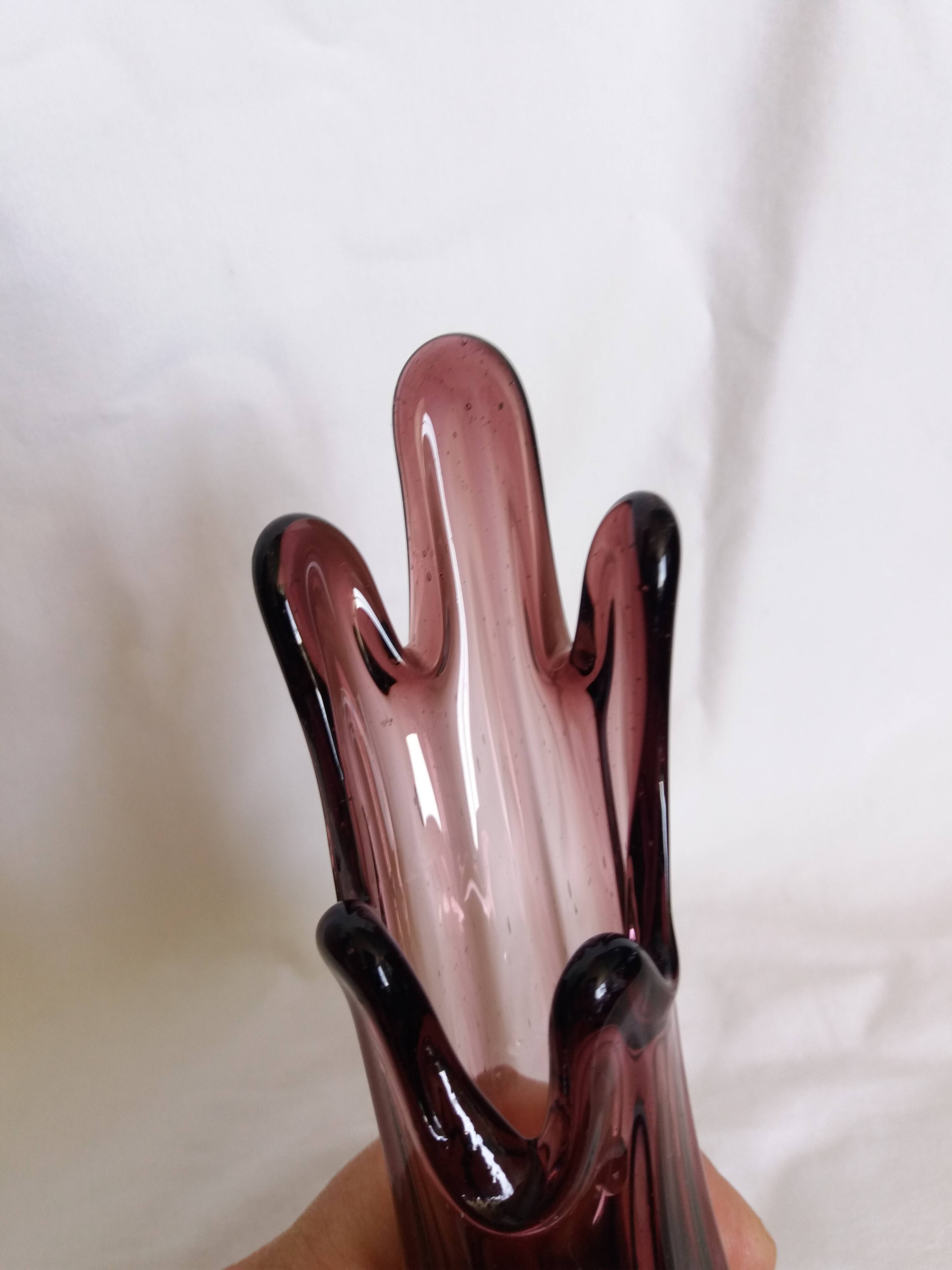Purple or plum glass vase