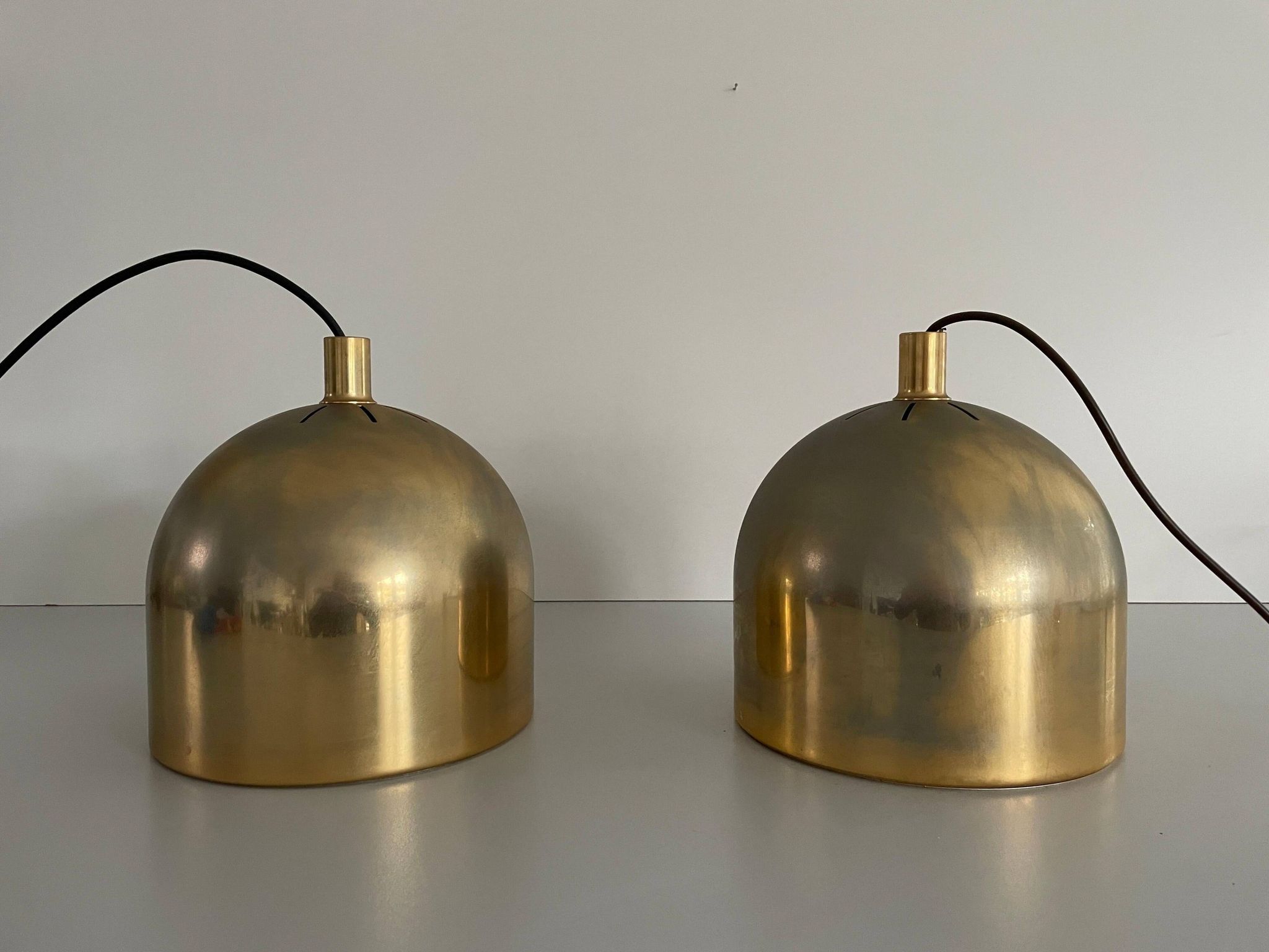 Suspended lamp in gold metal A Space by Staff Leuchten, 1970s, Germany