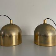 Suspended lamp in gold metal A Space by Staff Leuchten, 1970s, Germany