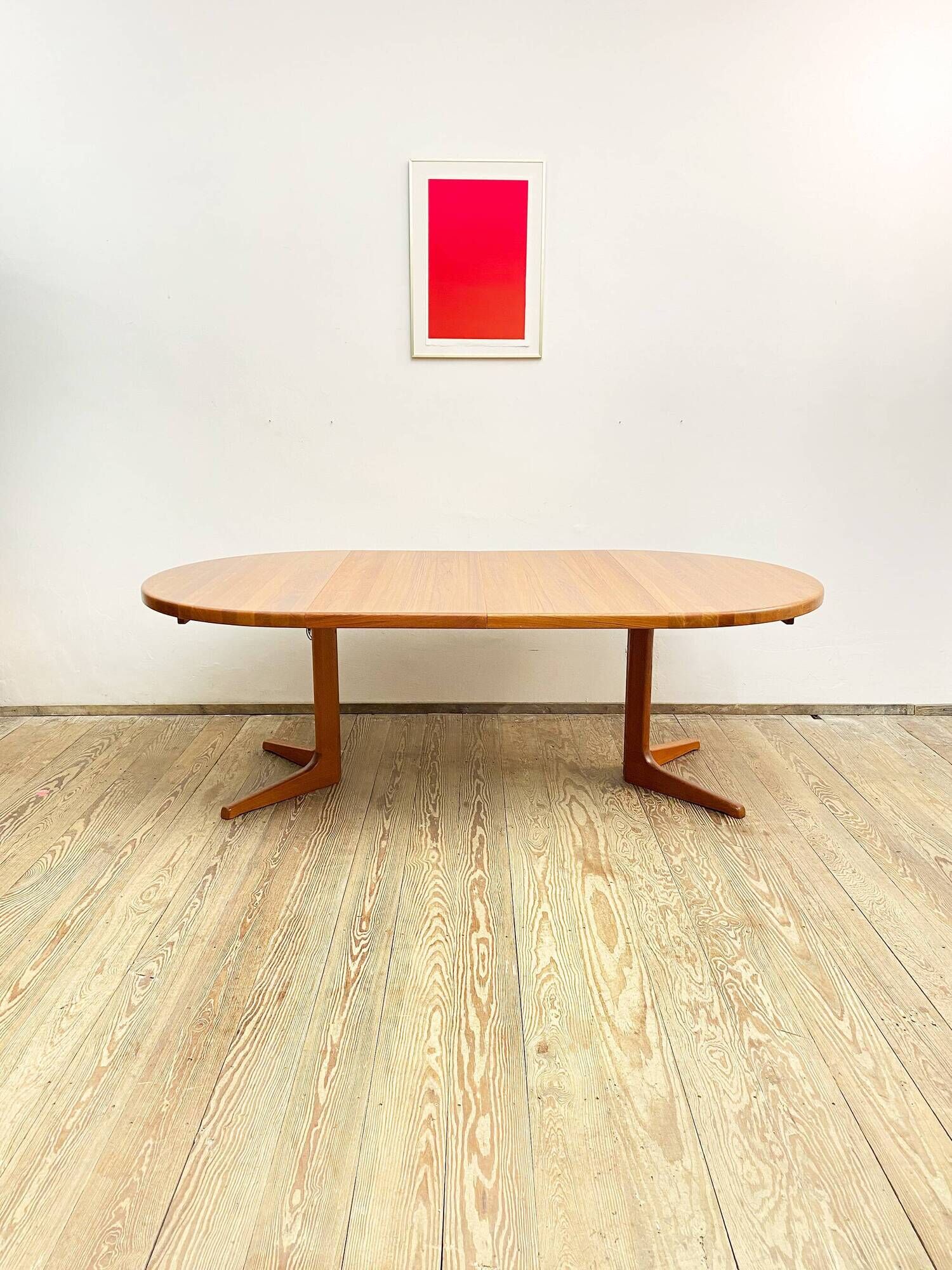 Table à manger extensible ronde en teck du milieu du siècle par Glostrup, Danemark, années 60