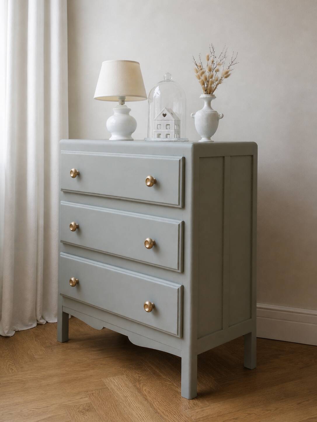 1950s commode enhanced in verdigris.
