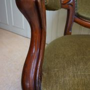 Mahogany Napoleon III Armchair with Carved Grapes  Decoration on Top, 1870s