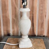 Antique twisted marble lamp base - white stone lamp
