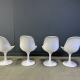Vintage fiberglass space age tulip dining chairs, set of 4 - 1960s