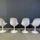 Vintage fiberglass space age tulip dining chairs, set of 4 - 1960s