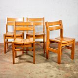 Series of 4 maison regain pine chairs