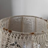 Sandstone lamp with lace shade
