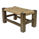 Wooden and straw footrest