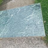 Table basse en laiton et marbre vert vers 1960- mid century