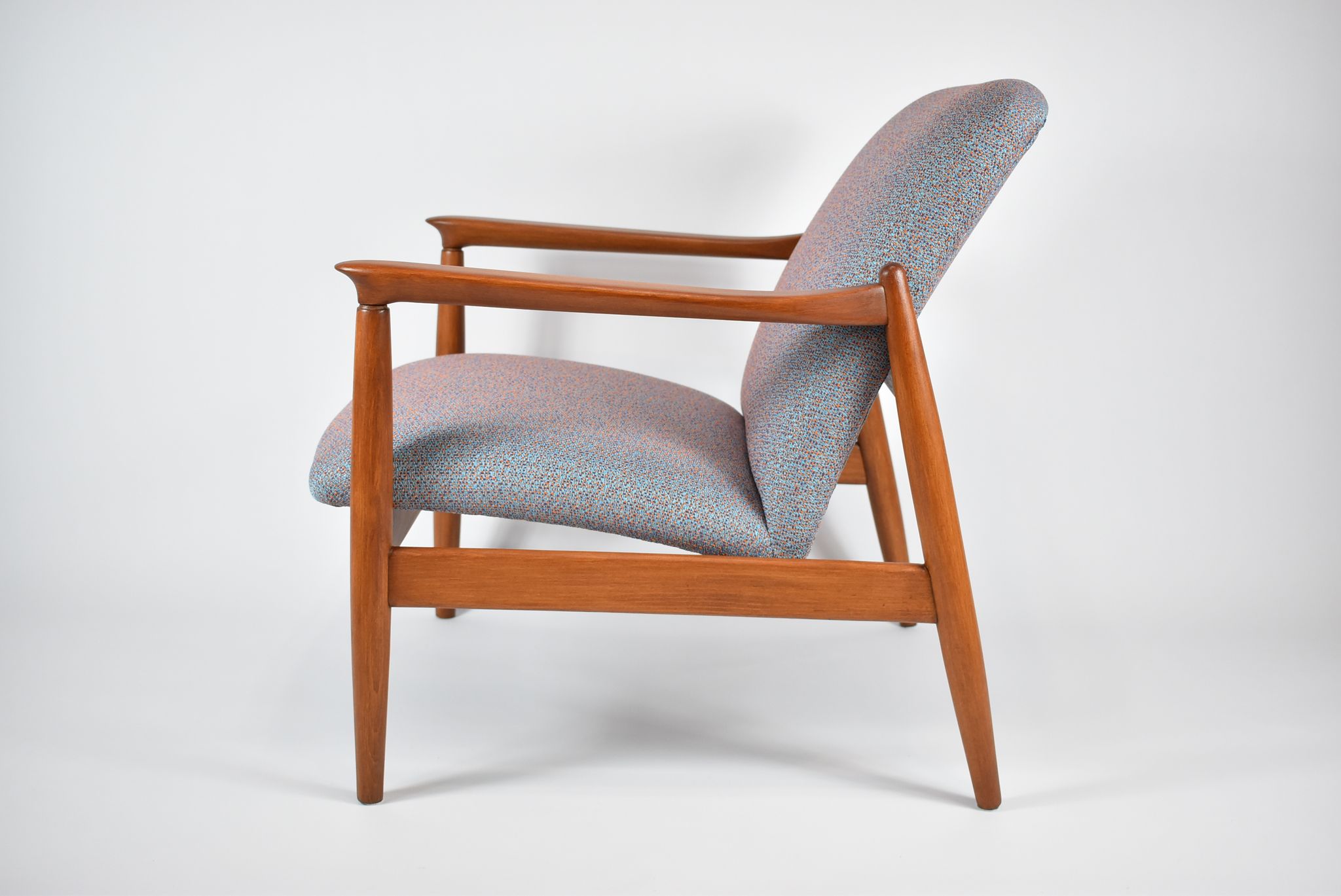 Fully restored vintage armchair, designer E.Homa, 60s, East Europe, multicolour, water resistant