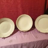 Three pretty round dishes including a hollow white and gold porcelain PLV France