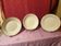 Three pretty round dishes including a hollow white and gold porcelain PLV France