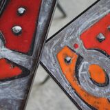 2 nesting varnished ceramic coffee tables - the brothers jean & robert cloutier 1950
