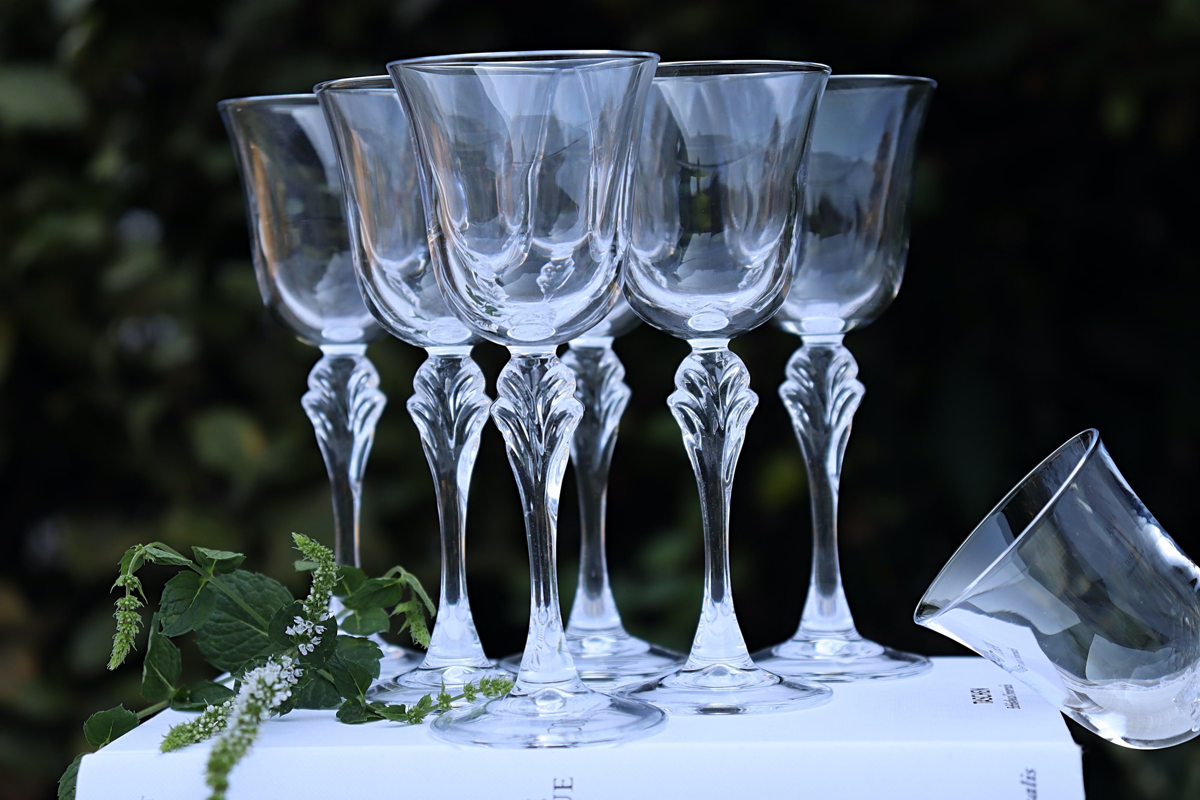 Set 6 vintage French glasses - Cristal d'Arques model Verneuil cira 1985