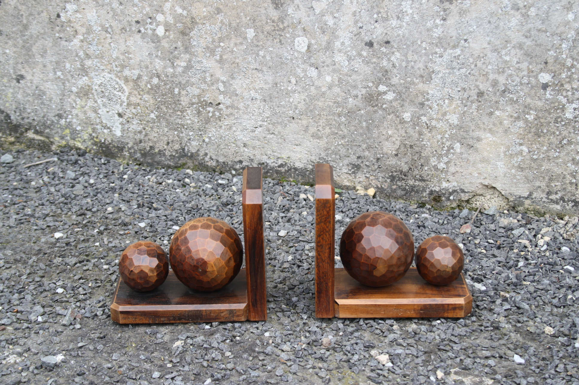 Pair of vintage wooden book greenhouses