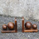Pair of vintage wooden book greenhouses