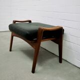 Vintage teak & leather stool arne wahl iversen