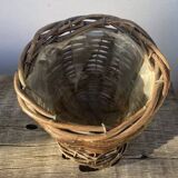 Cache pot en rotin des années 1970