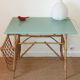 Desk mint green vintage 60s/70s Wicker rattan