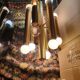 Gold metal pendant chandelier, Italy - 1970