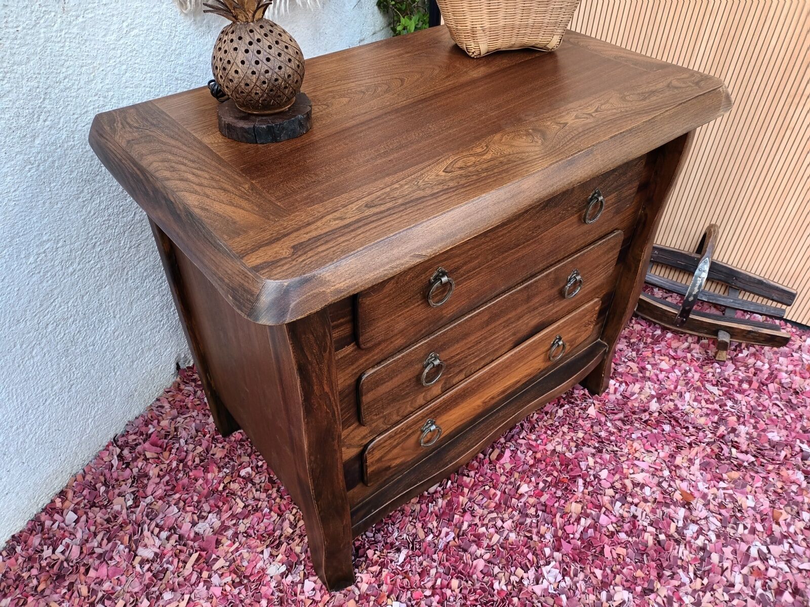 Brutalist elm chest of drawers
