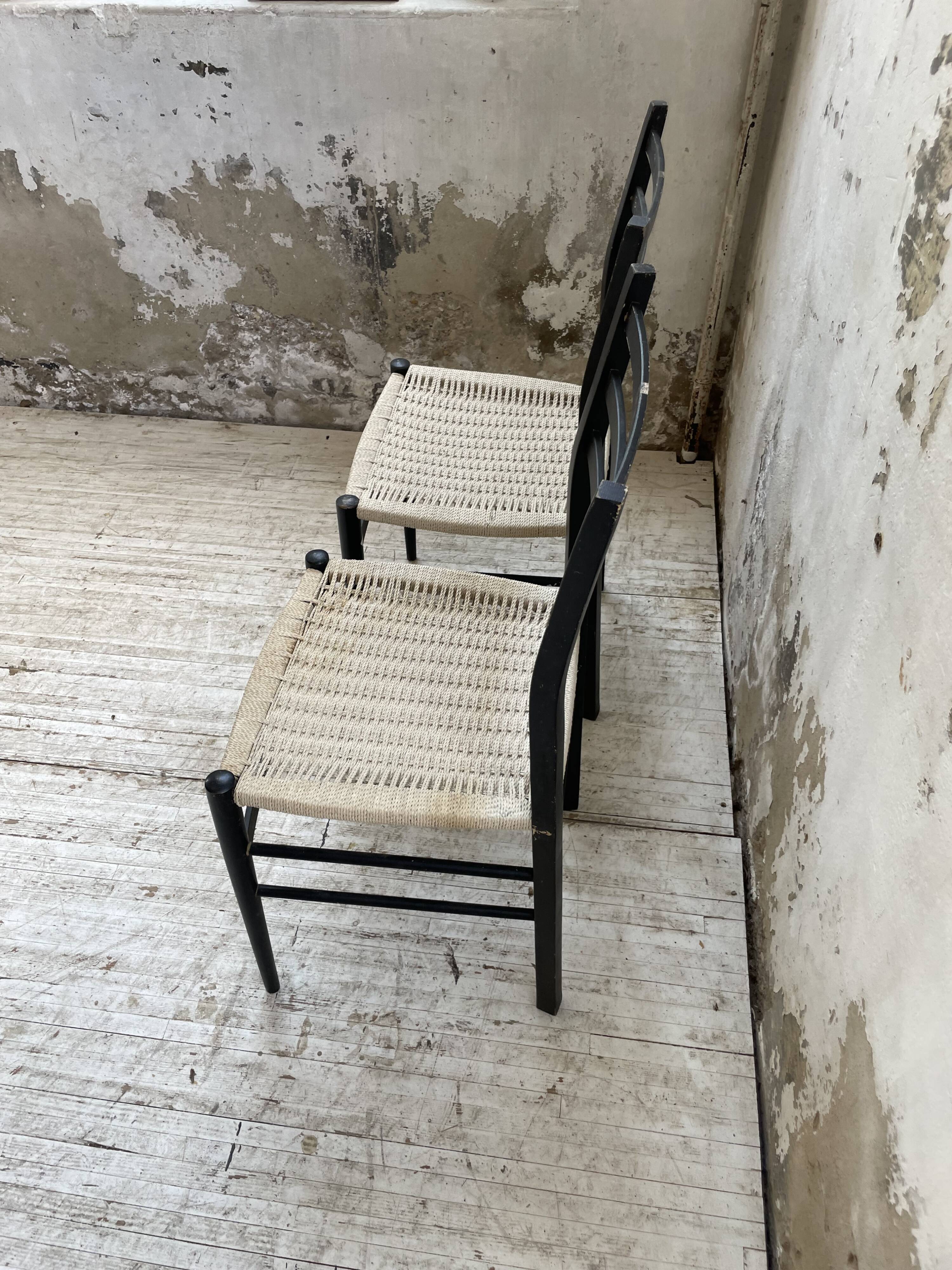 Black Italian rope chairs