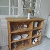 Vintage craft furniture on casters in pitch pine, 6 lockers.