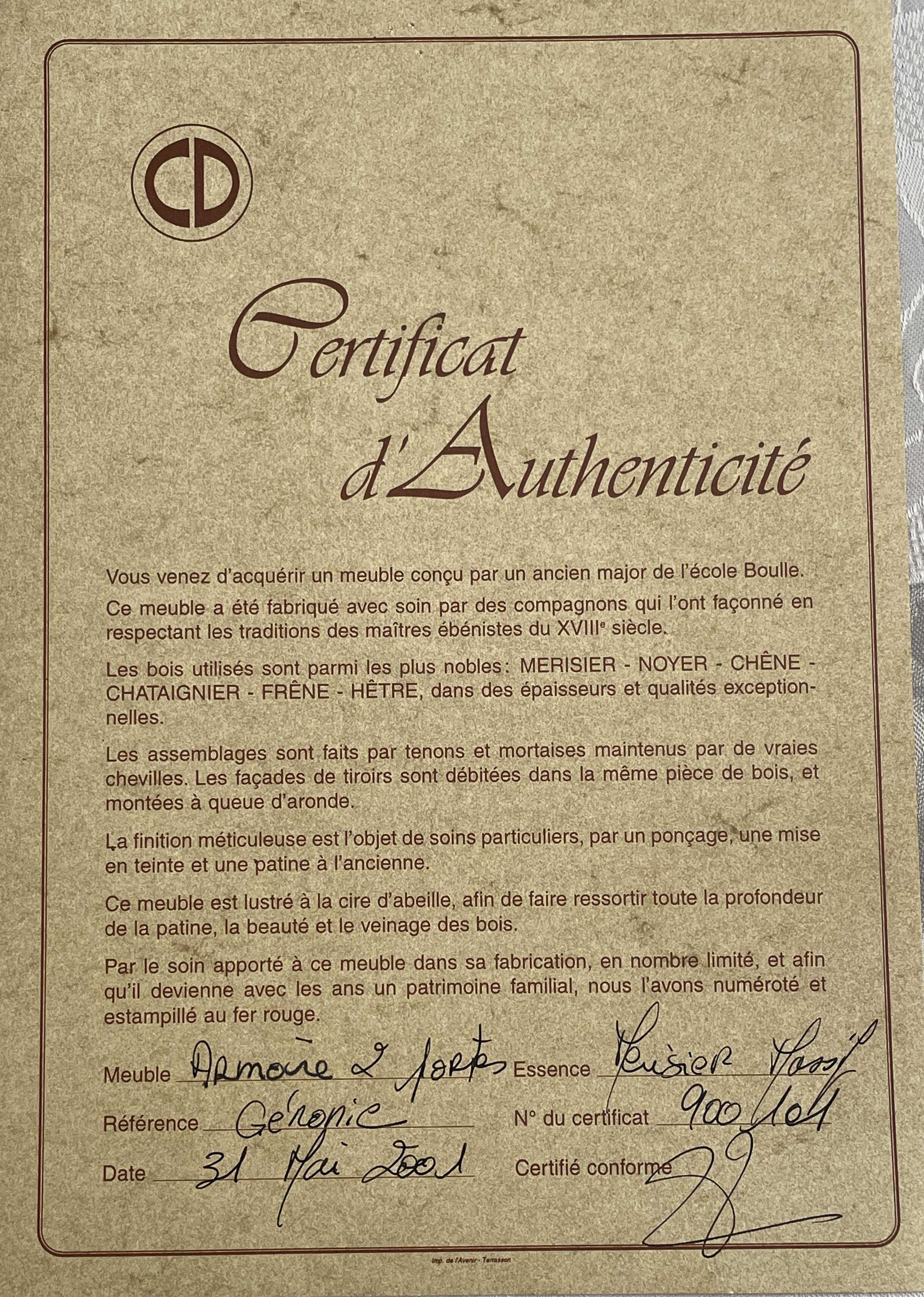 2-door wardrobe in solid cherry wood – Atelier Bonsecours