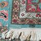 Silk cashmere rug pastel tones floral patterns India Kashmir vintage 181 cm x 286 cm