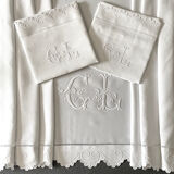 Old embroidered bed linen