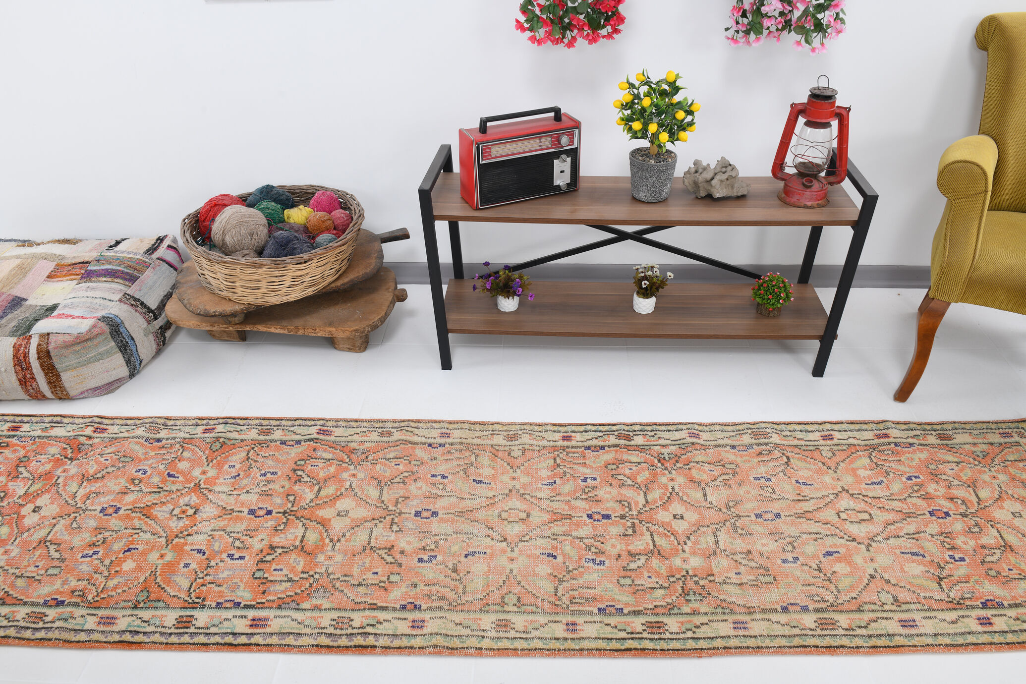 Vintage runner rug, 74x314cm