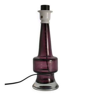 Mid-Century Modern Purple Chrystal Glass Table Lamp by Kosta 1960s