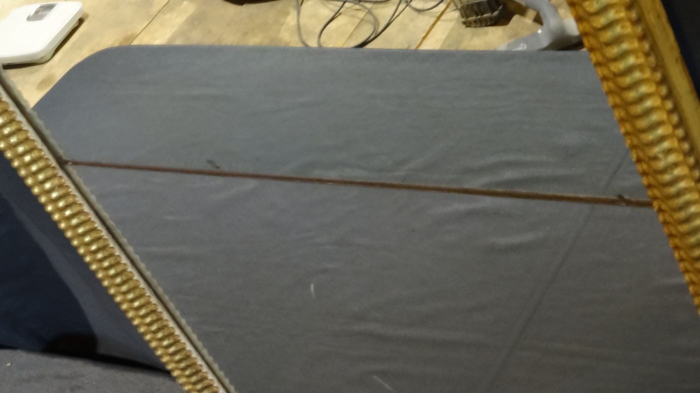 Gilded stucco mirror with gold leaf, H 152 cm