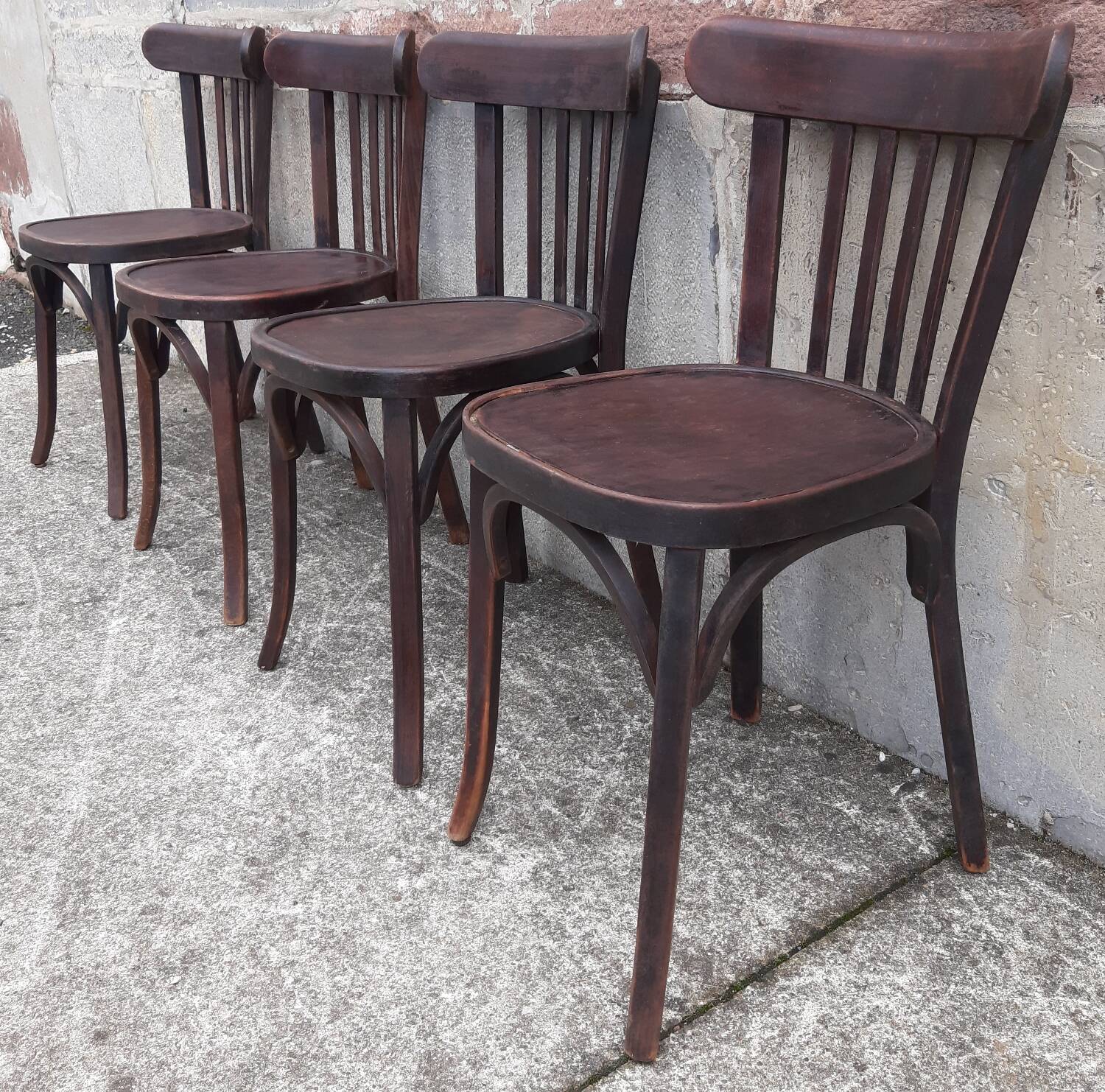 Chaises bistrot Baumann, années 50. (Lot de 4)