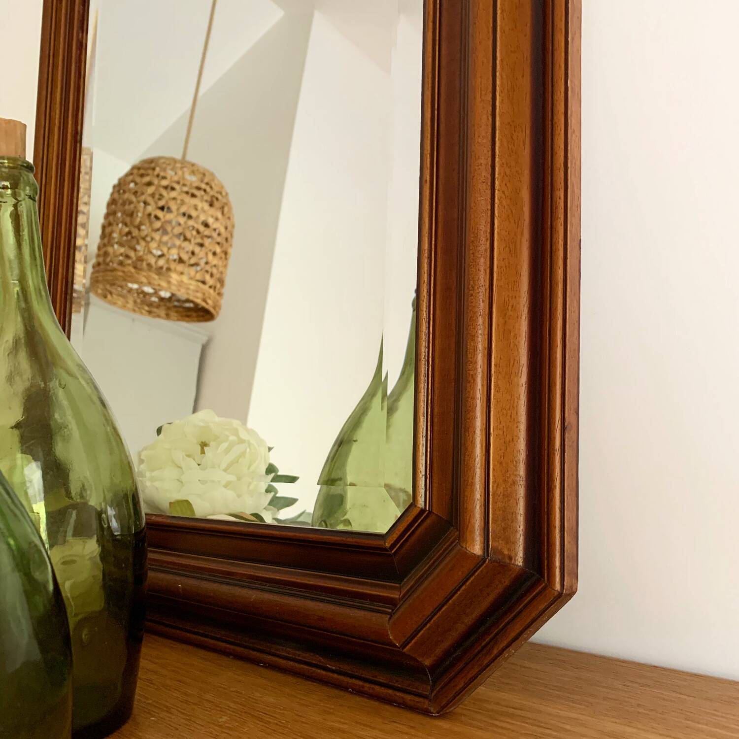 Miroir octogonal en bois