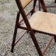 Set of 4 folding chairs wood and canning of the 70s