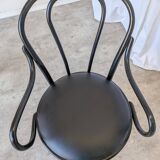 Vintage Thonet Style Dining Chair: Black Bentwood Cane Seat