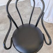 Vintage Thonet Style Dining Chair: Black Bentwood Cane Seat