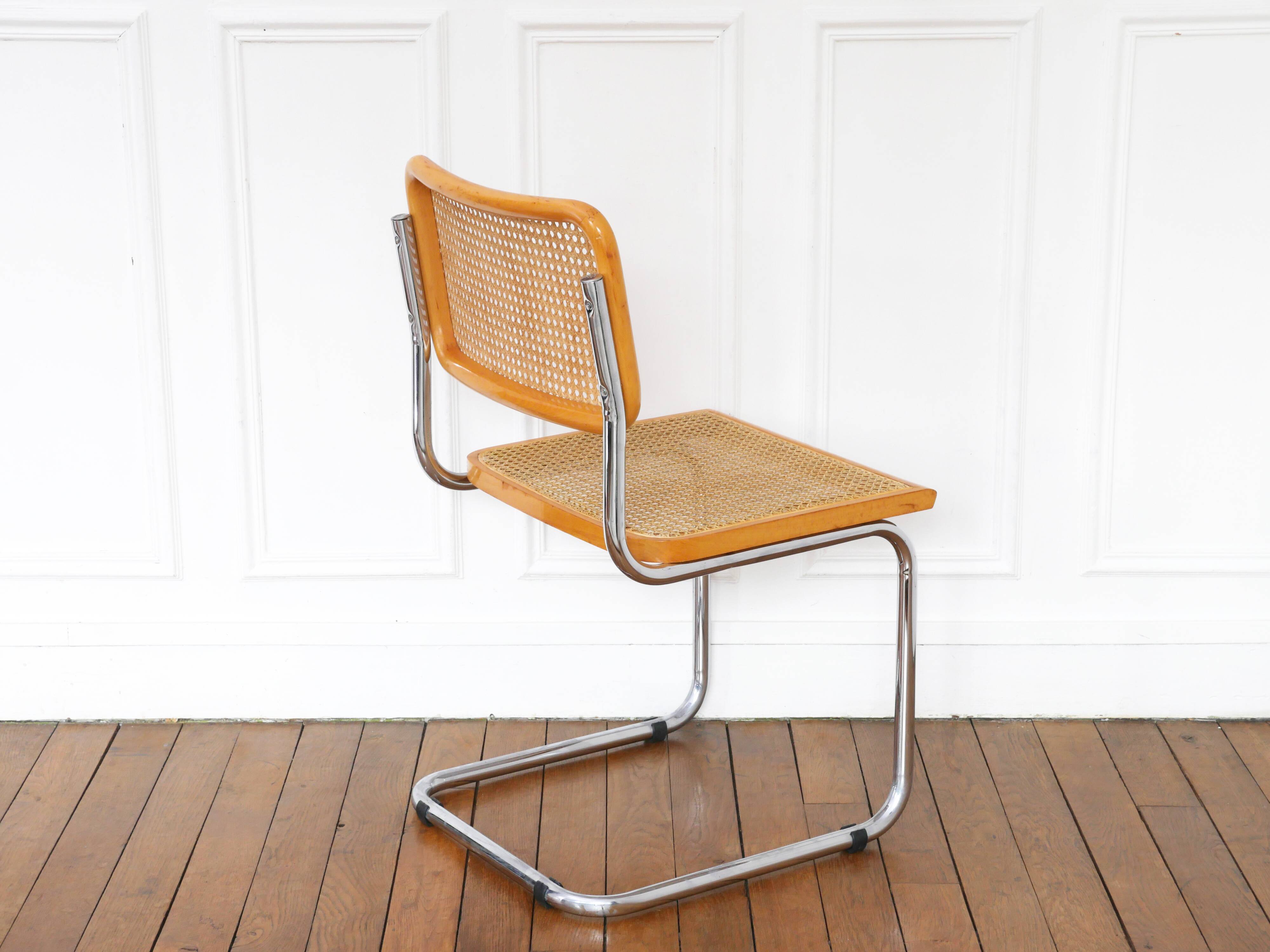 Chaise Cesca B32 Breuer Made in Italy - Cannage de l'assise refait