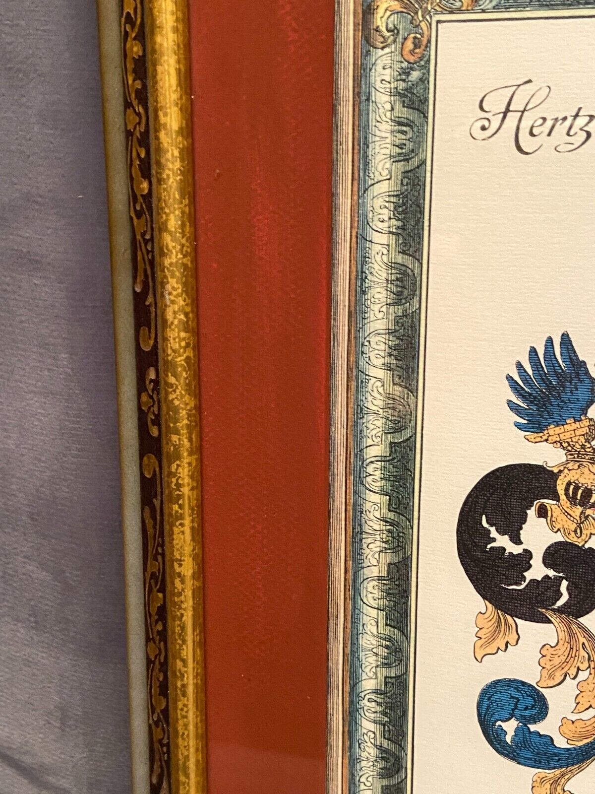 Framed engraving Coat of arms of Merseburg Saxony Germany