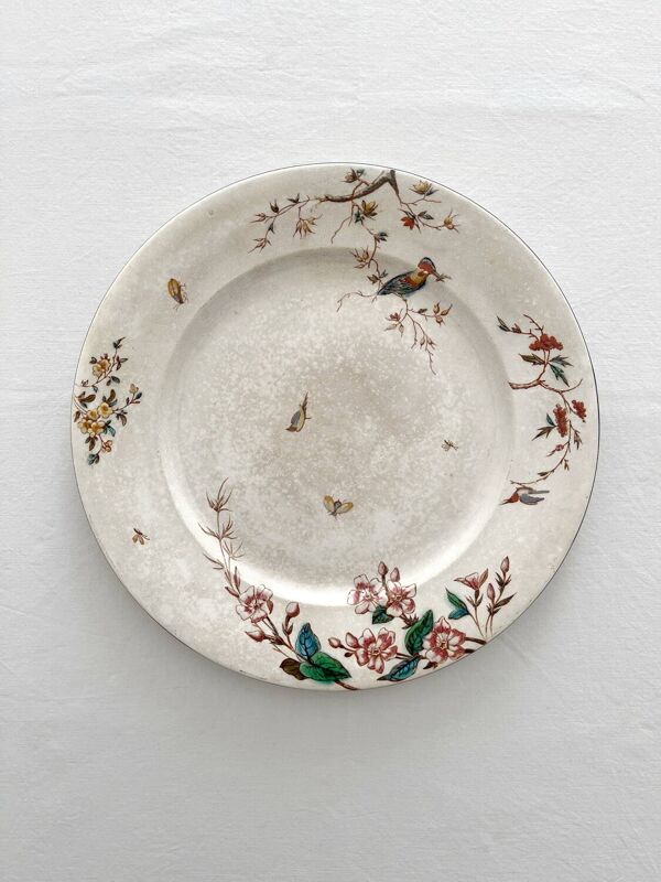 Plat rond terre de fer polychrome ''Nella'' Jules Vieillard Bordeaux