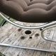 Chair tubular in Brown velvet of the 1970s