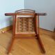 Scandinavian chair wood mahogany color and skai white