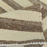 Brown & Beige Striped Turkish Runner Rug, 78x330Cm